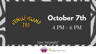 Jungle Island Zoo visits the library October 7th at 4 PM.